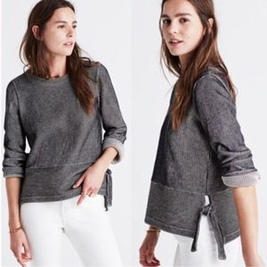 Madewell French Rib Side Tie Pullover Sweater